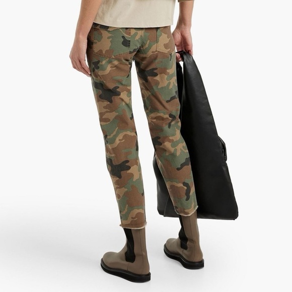 Nili Lotan Jenna Cropped Raw Edge Pants Camo Military Boho Casual Women’s 0 - Picture 2 of 10